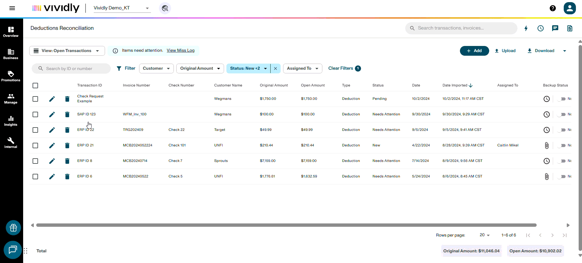 Aggregate invoice lines in DRM